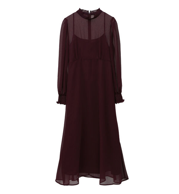 TIARA「フリルハイネックフレアドレス」|ワンピース|