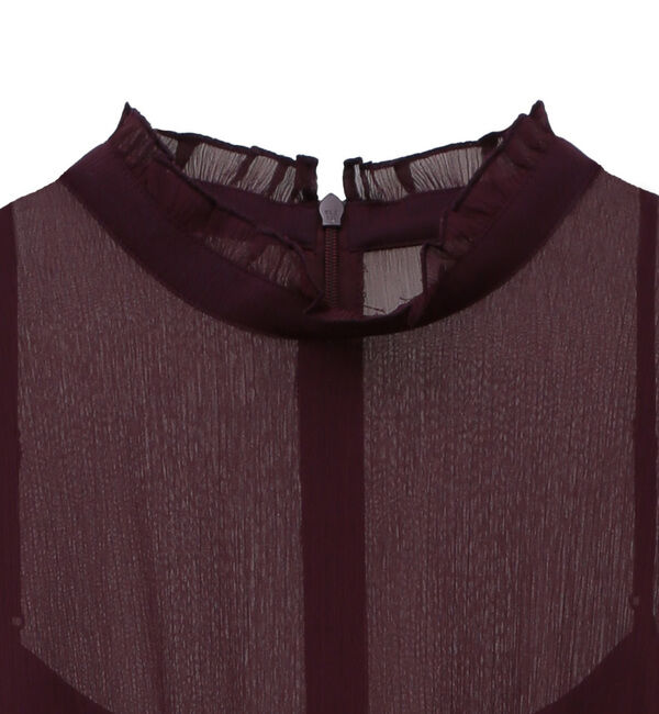 TIARA「フリルハイネックフレアドレス」|ワンピース|