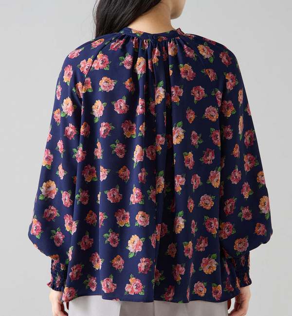 TIARA「オールドローズプリントハイネックブラウス」|シャツ・ブラウス|