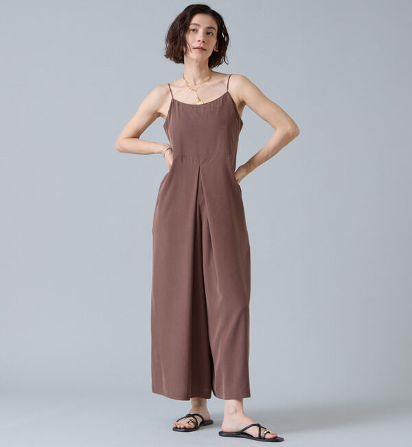 Liesse「ウエストタックサロペット」|オールインワン|ブラウン