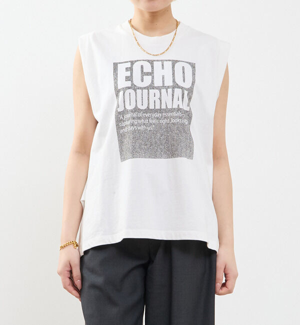 SOFFITTO「ピグメントノースリーブTシャツ」|Tシャツ・カットソー|ホワイト