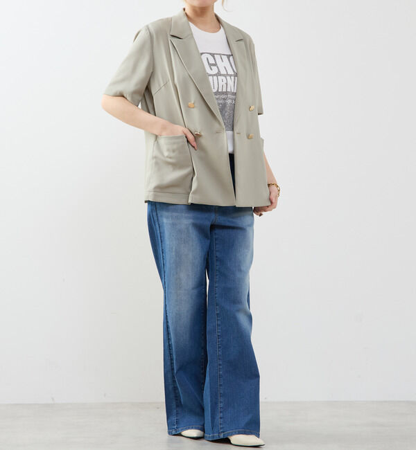 SOFFITTO「ドライタッチ半袖サマージャケット」|テーラードジャケット|