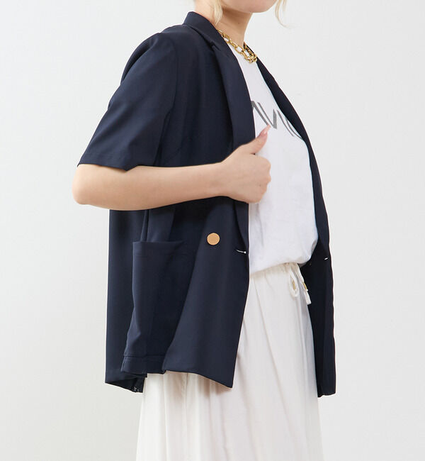 SOFFITTO「ドライタッチ半袖サマージャケット」|テーラードジャケット|