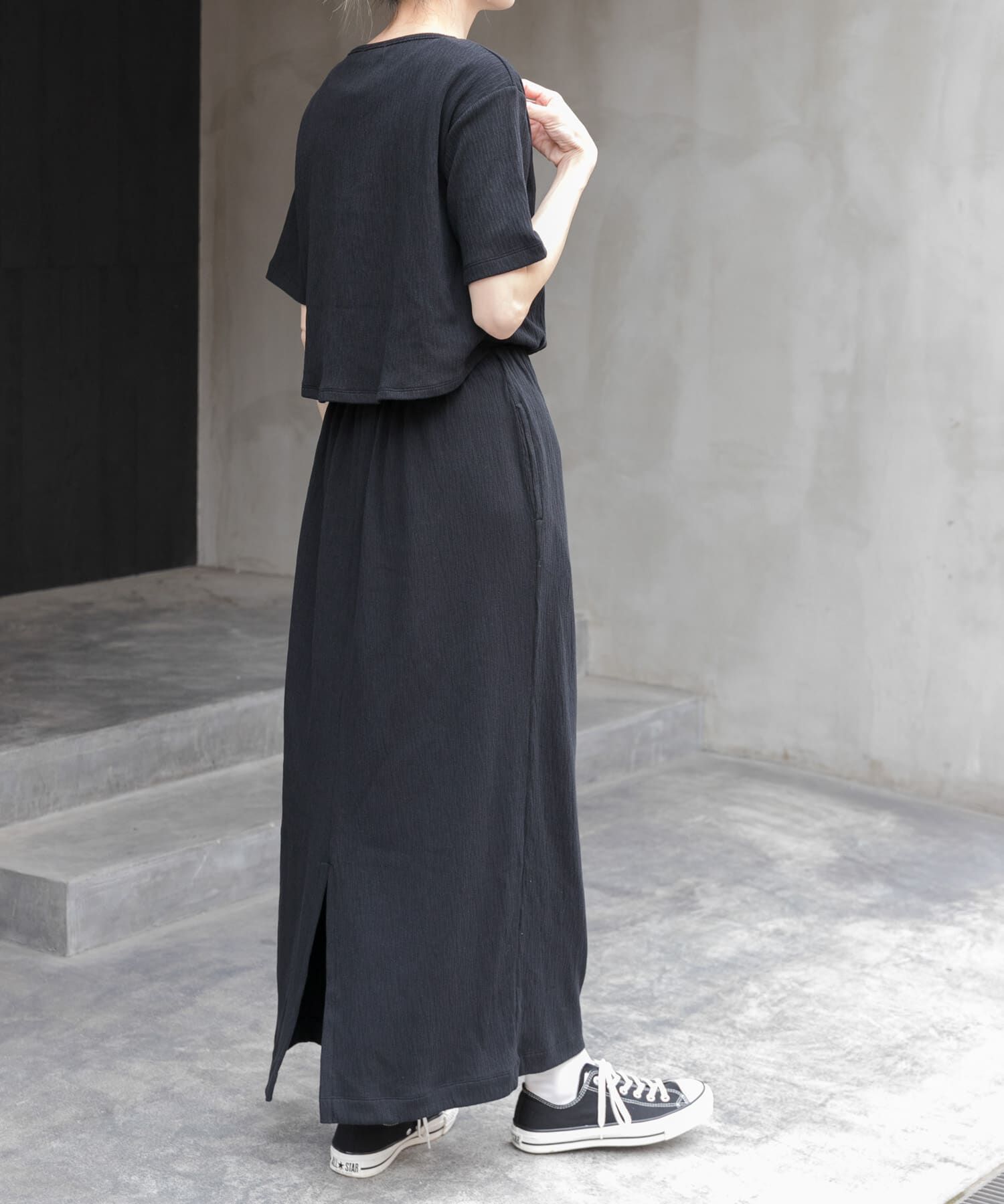 URBAN RESEARCH DOORS「FORK&SPOON　バックレイヤードカットソーワンピース」|ワンピース|