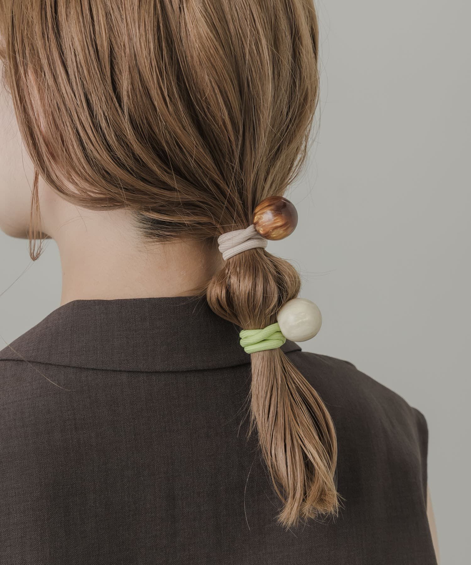 SMELLY「カラフルボール2セットヘアポニー」|ヘアゴム・シュシュ|グリーン系その他