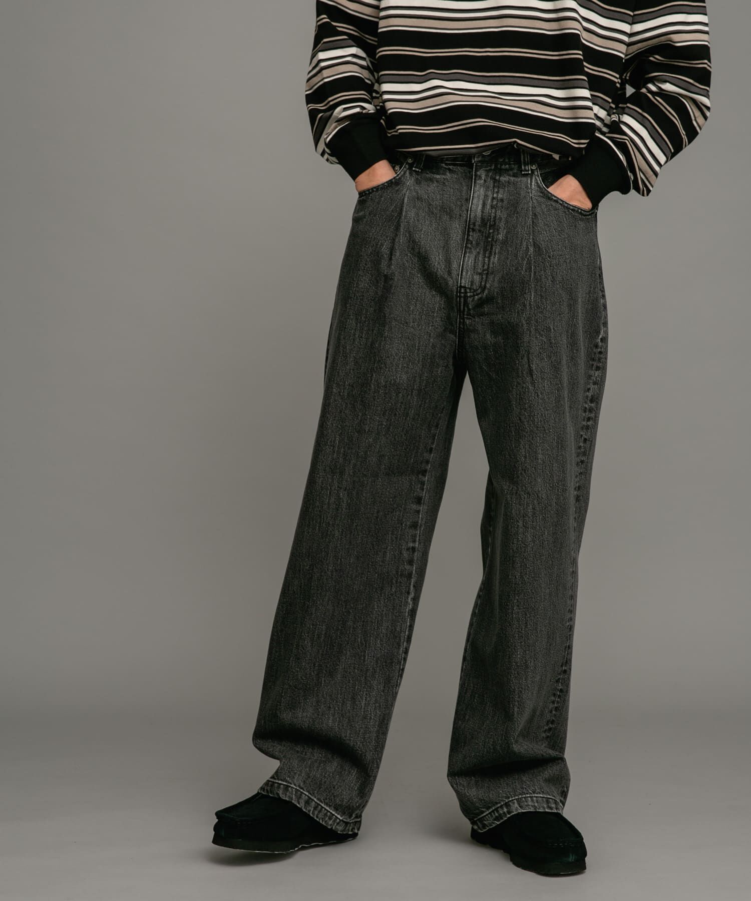 Sonny Label 「タックワイドデニムパンツ」|デニム|