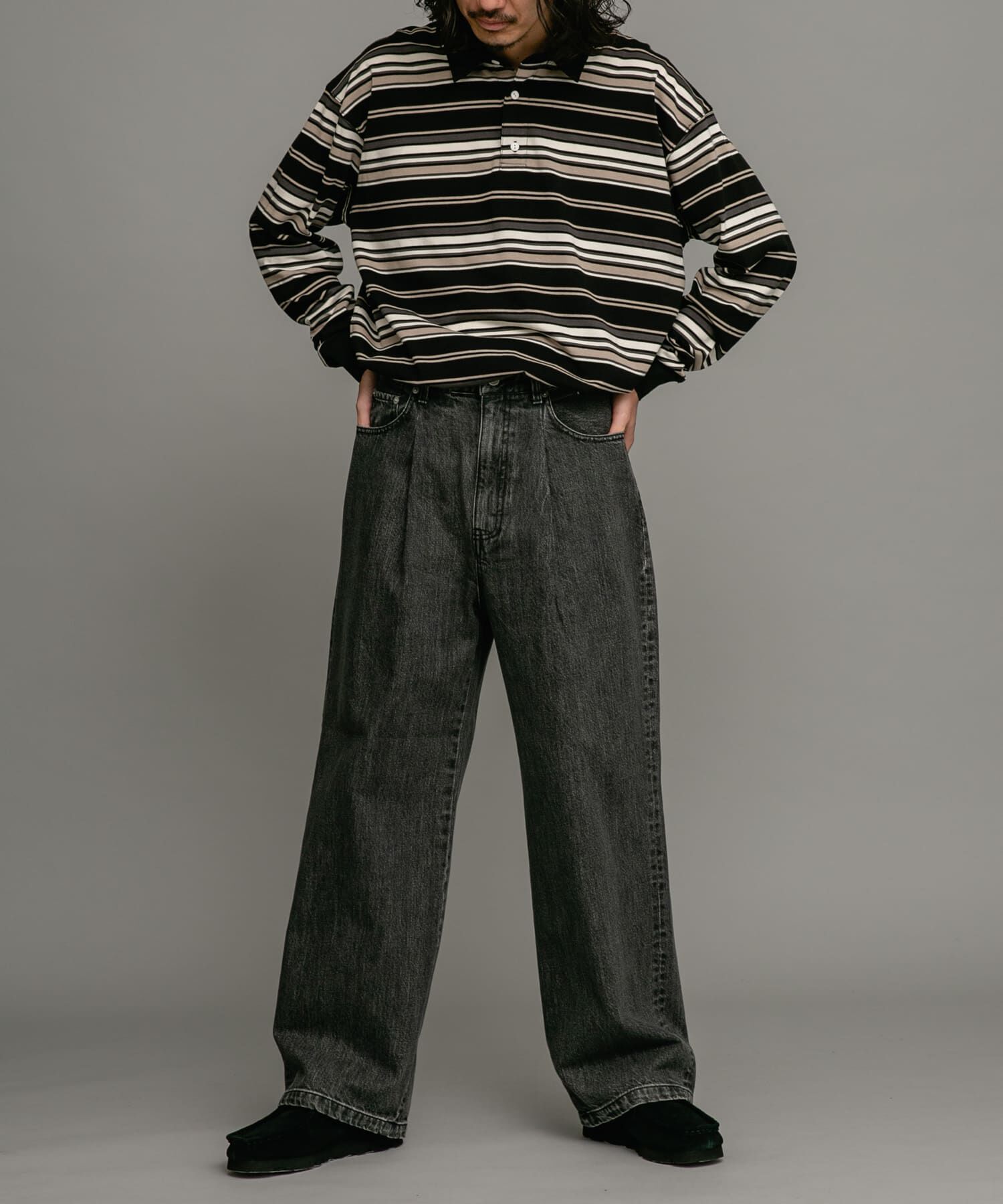 Sonny Label 「タックワイドデニムパンツ」|デニム|