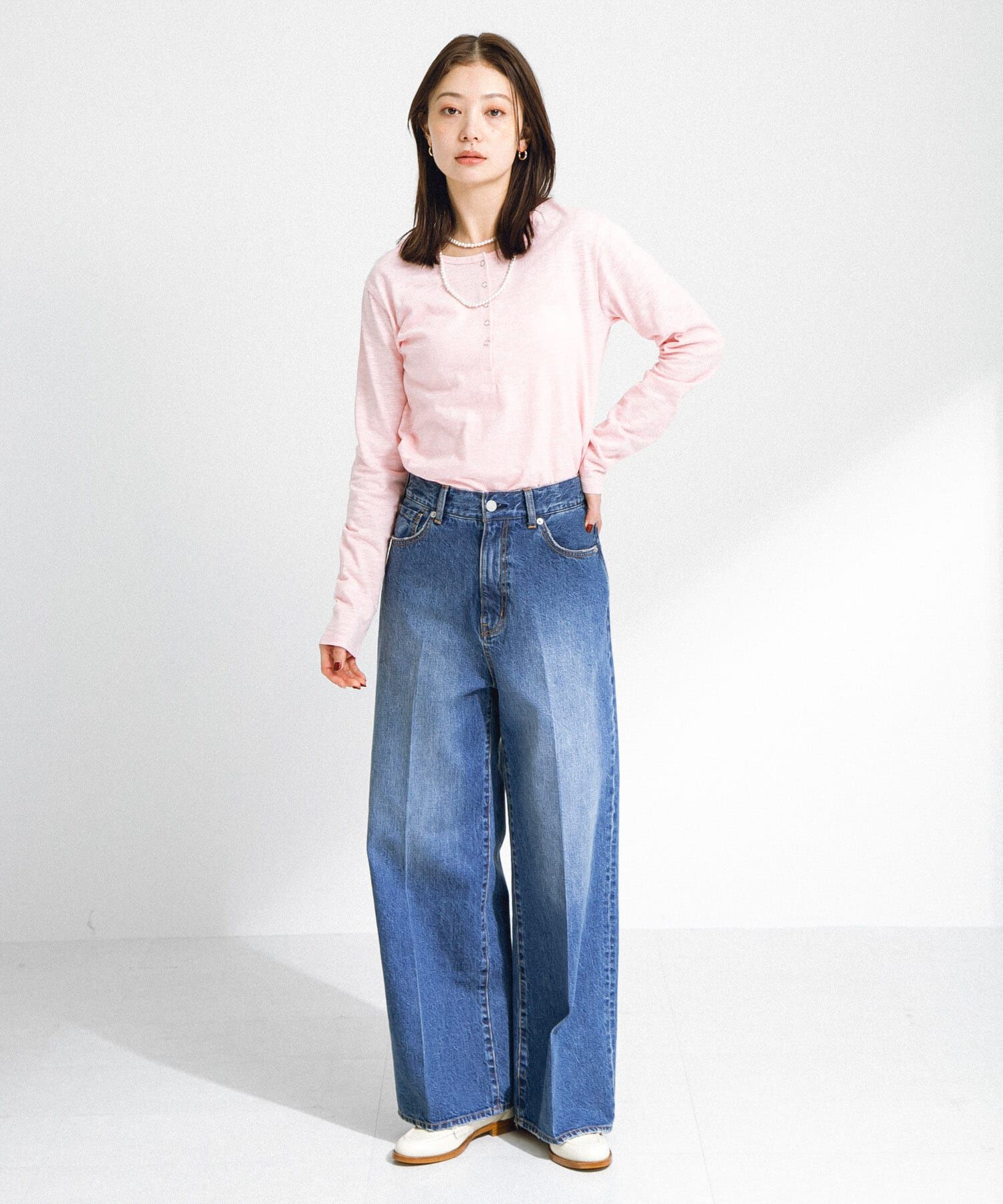 Sonny Label 「『34サイズ/低身長向けも展開』センタープレスストレートデニム」|デニム|