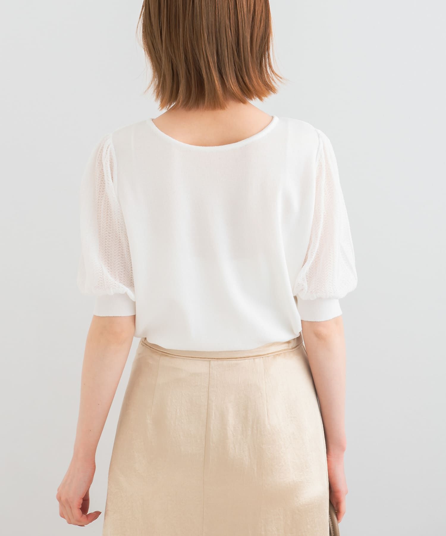 URBAN RESEARCH ROSSO「ドッキングシアープリーツスリーブプルオーバー」|ニット・セーター|