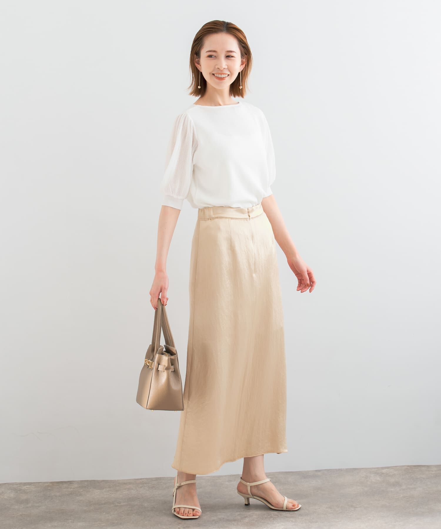 URBAN RESEARCH ROSSO「ドッキングシアープリーツスリーブプルオーバー」|ニット・セーター|