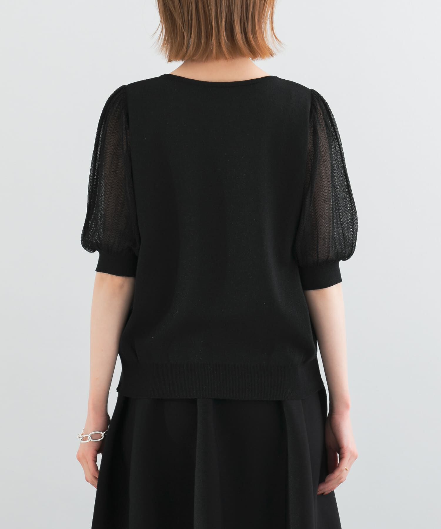 URBAN RESEARCH ROSSO「ドッキングシアープリーツスリーブプルオーバー」|ニット・セーター|