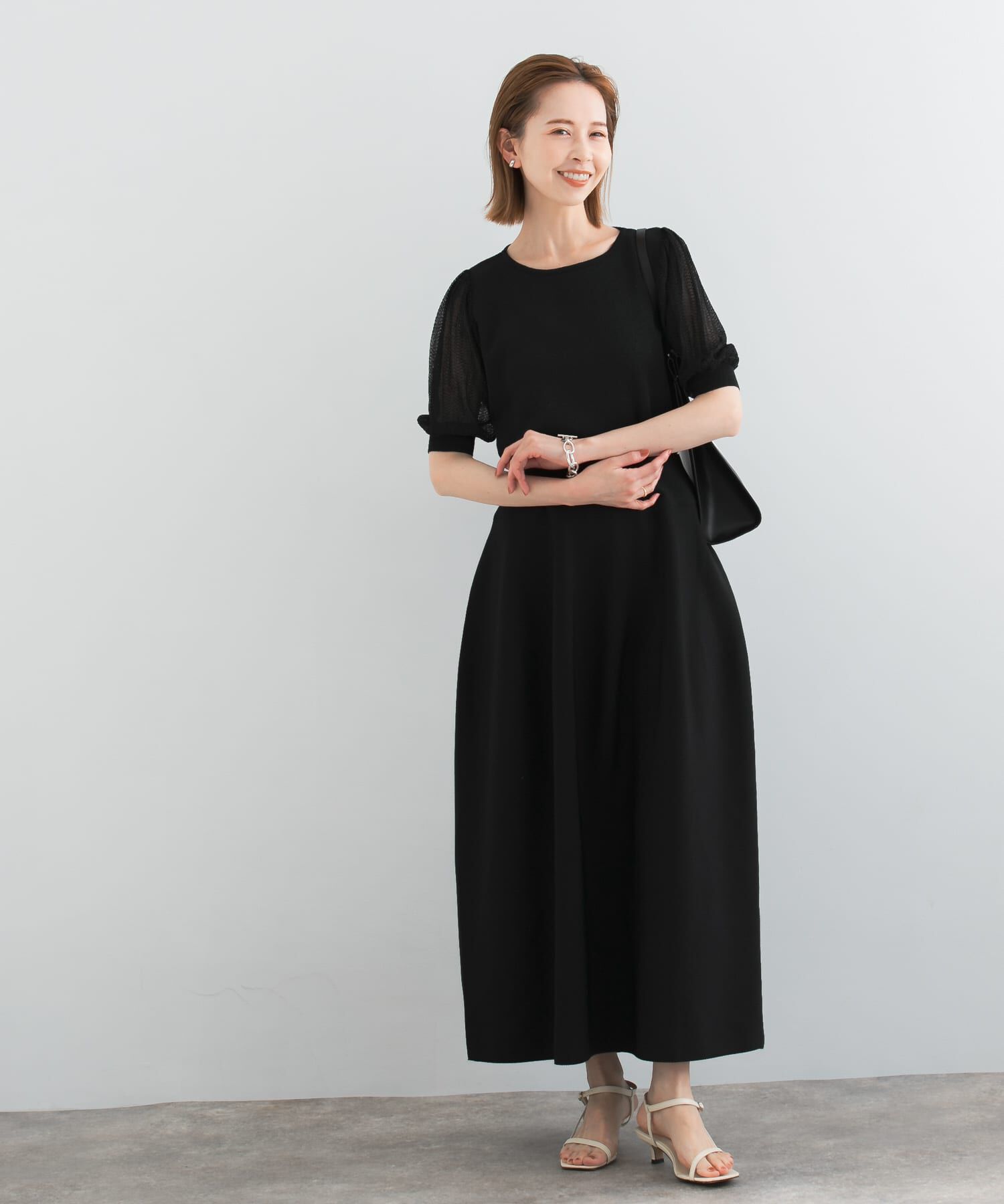 URBAN RESEARCH ROSSO「ドッキングシアープリーツスリーブプルオーバー」|ニット・セーター|