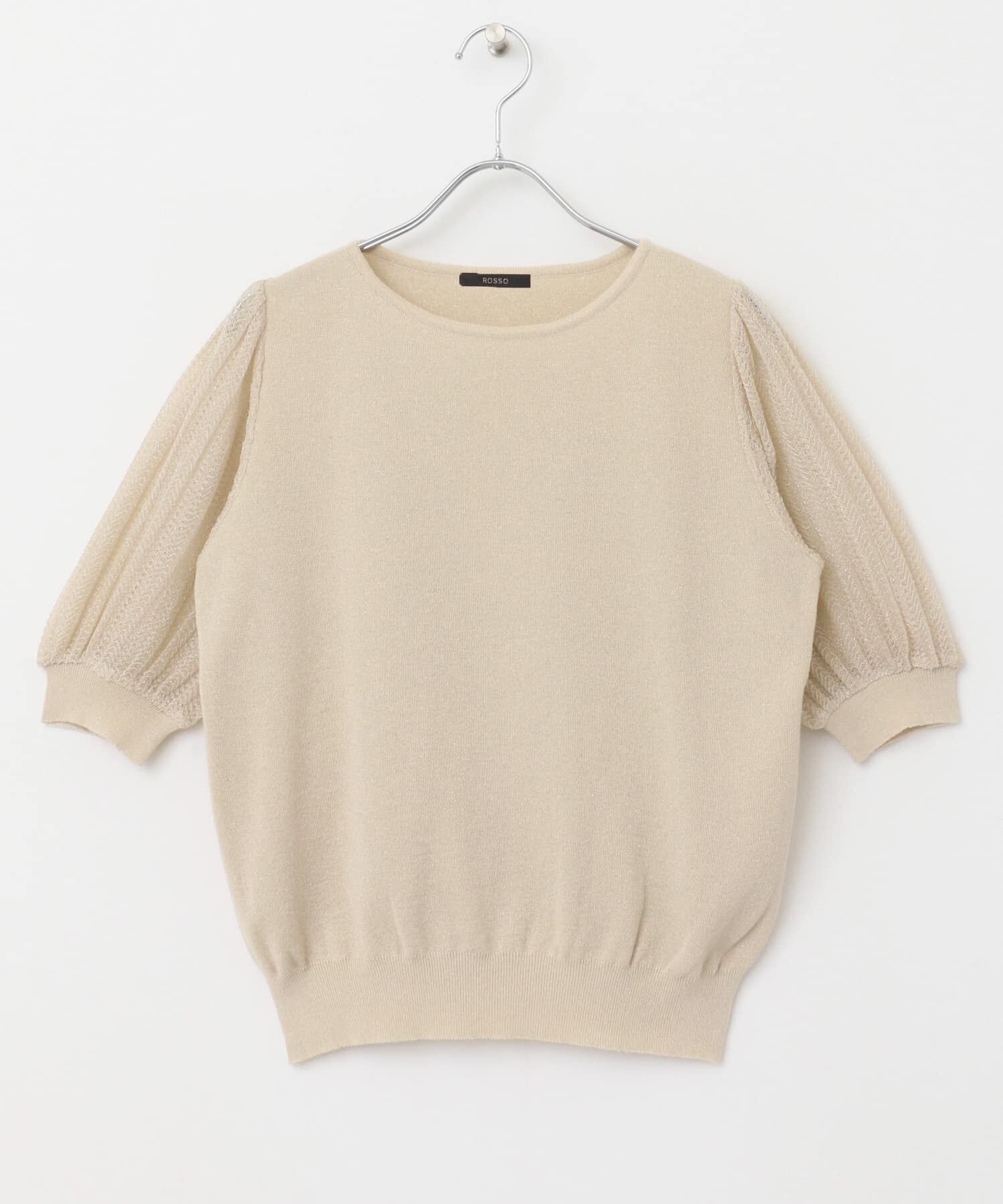 URBAN RESEARCH ROSSO「ドッキングシアープリーツスリーブプルオーバー」|ニット・セーター|