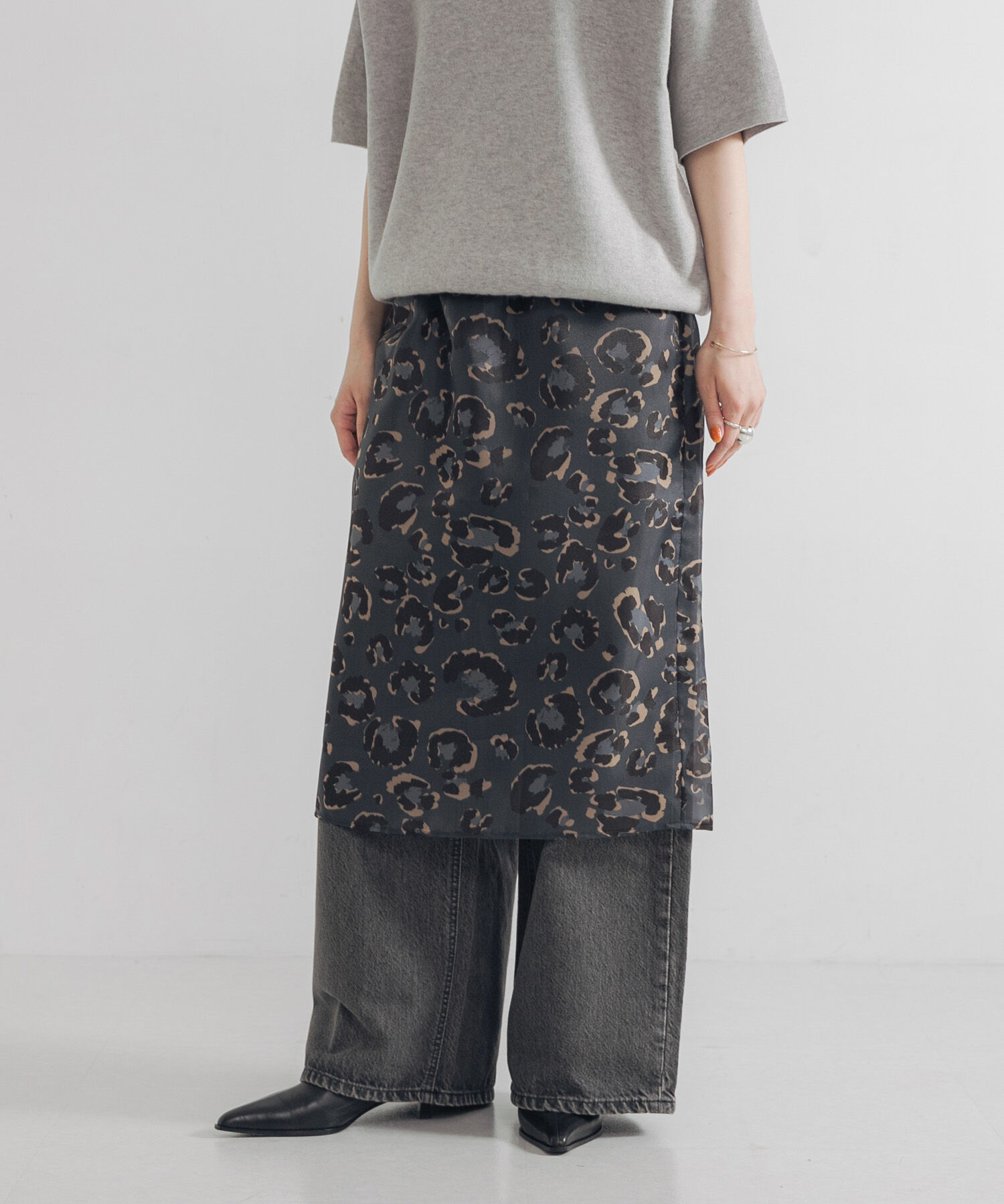 URBAN RESEARCH「レオパードプリントレイヤードスカート」|スカート|