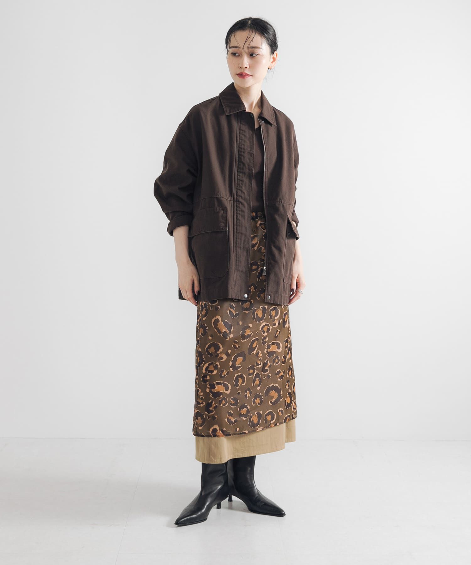 URBAN RESEARCH「レオパードプリントレイヤードスカート」|スカート|