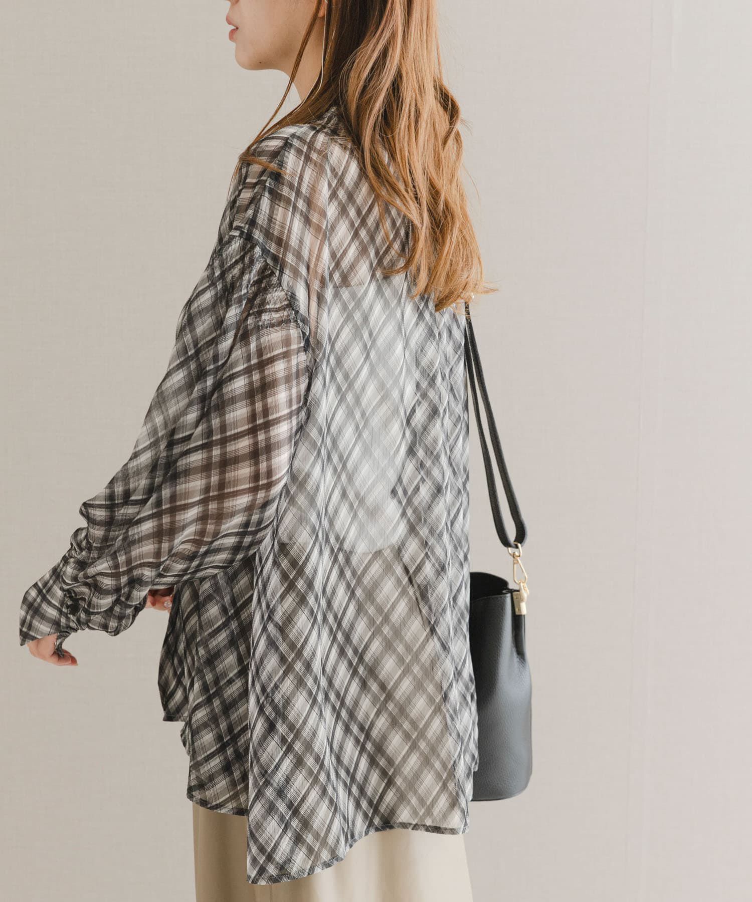 URBAN RESEARCH ROSSO「チェックボウタイボリュームブラウス」|シャツ・ブラウス|