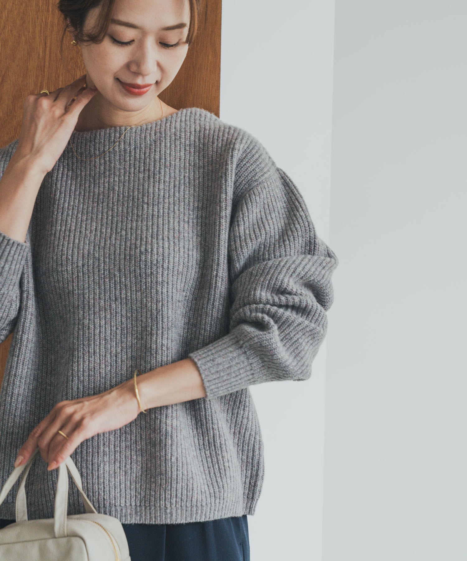 URBAN RESEARCH DOORS「ハミルトンウール畦ボートネックプルオーバー」|ニット・セーター|