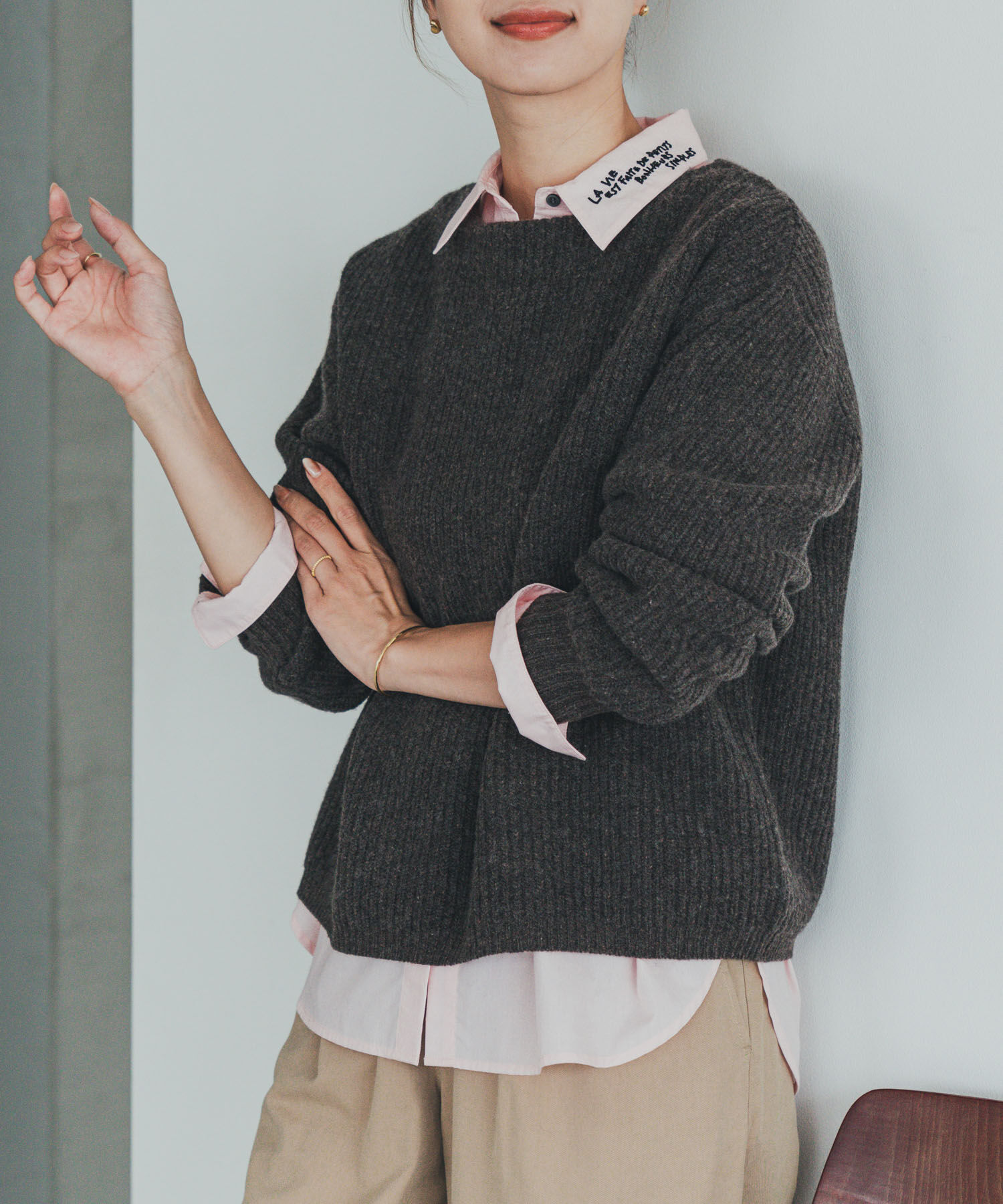 URBAN RESEARCH DOORS「ハミルトンウール畦ボートネックプルオーバー」|ニット・セーター|