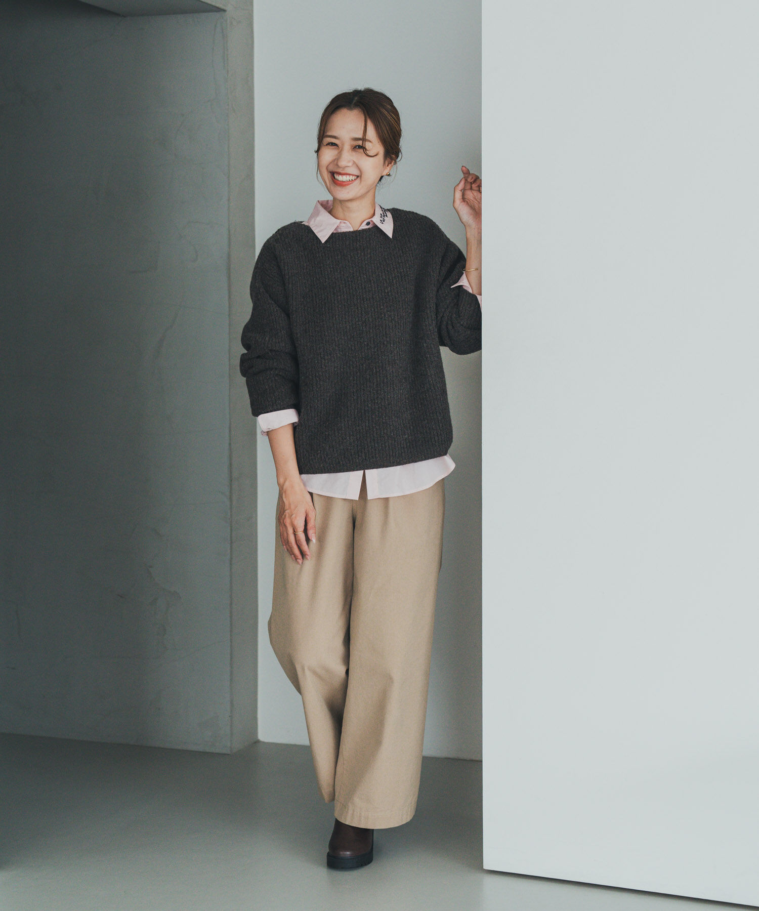 URBAN RESEARCH DOORS「ハミルトンウール畦ボートネックプルオーバー」|ニット・セーター|