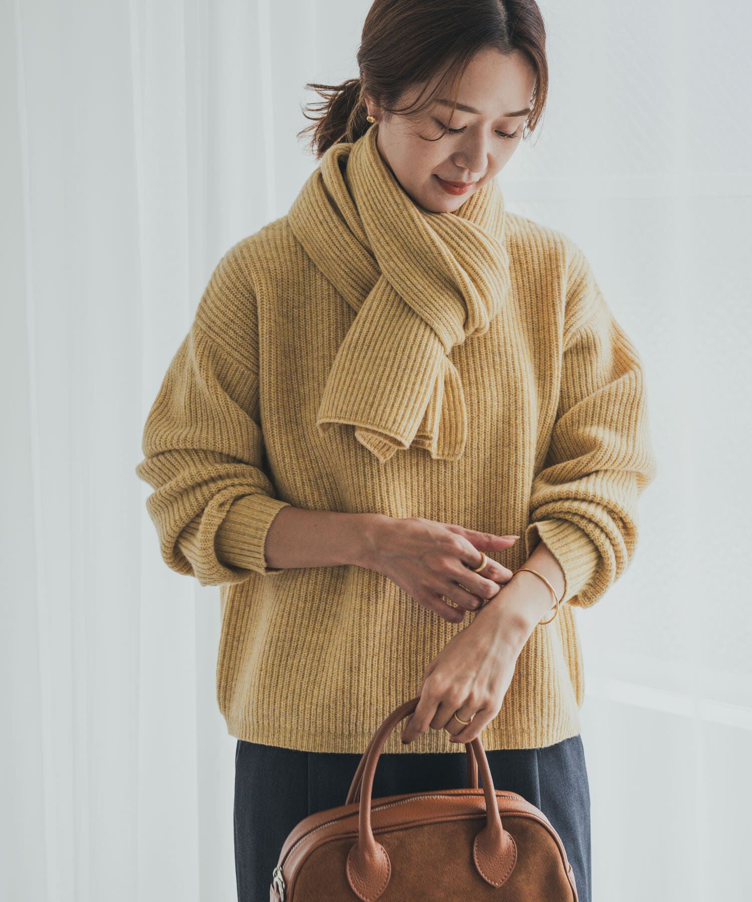 URBAN RESEARCH DOORS「ハミルトンウール畦ボートネックプルオーバー」|ニット・セーター|