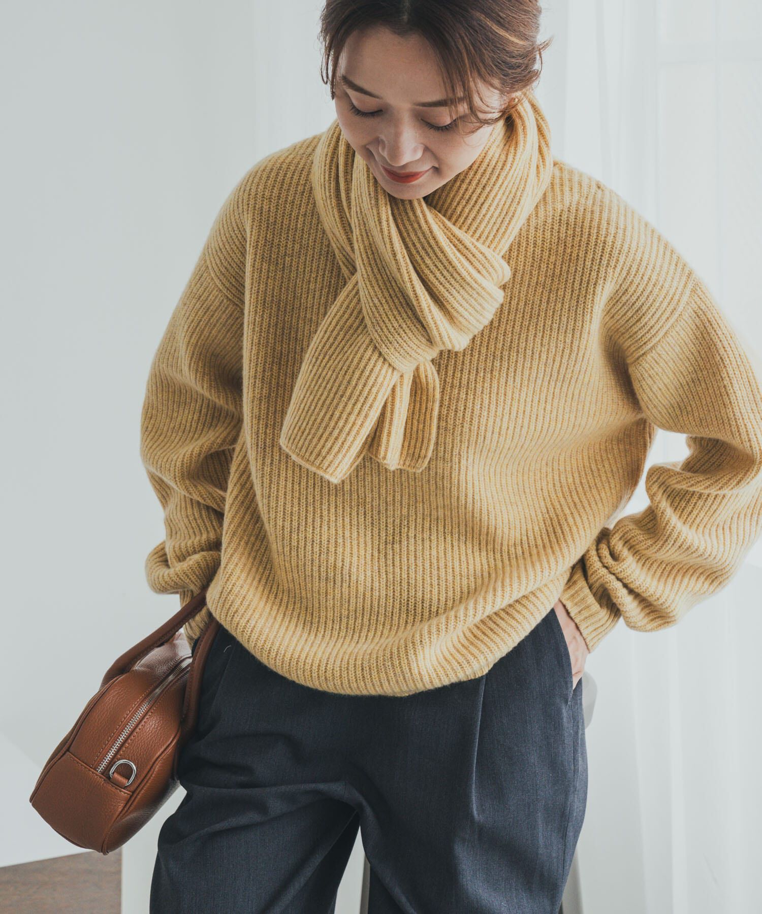 URBAN RESEARCH DOORS「ハミルトンウール畦ボートネックプルオーバー」|ニット・セーター|