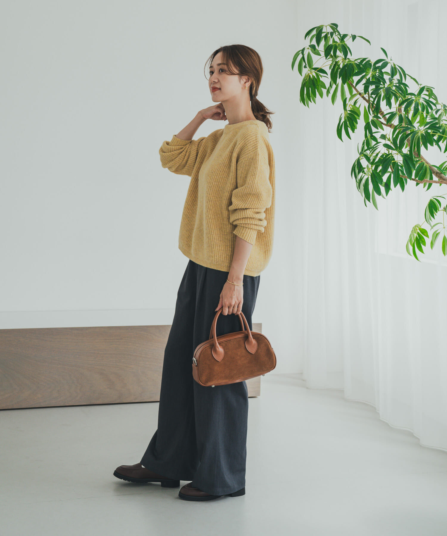 URBAN RESEARCH DOORS「ハミルトンウール畦ボートネックプルオーバー」|ニット・セーター|