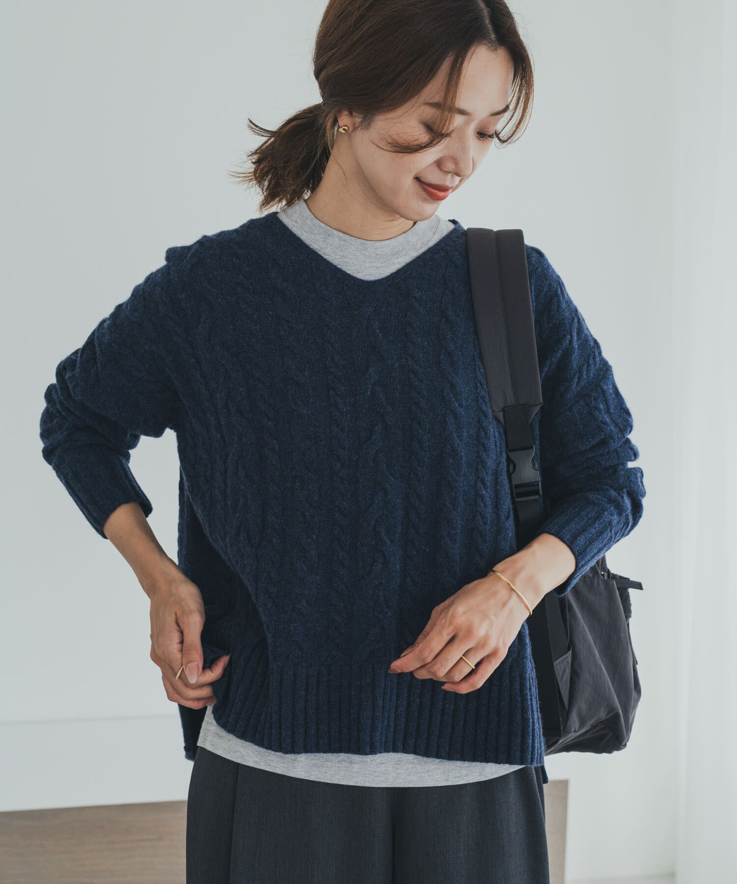 URBAN RESEARCH DOORS「ハミルトンウールアラン柄プルオ-バー」|ニット・セーター|