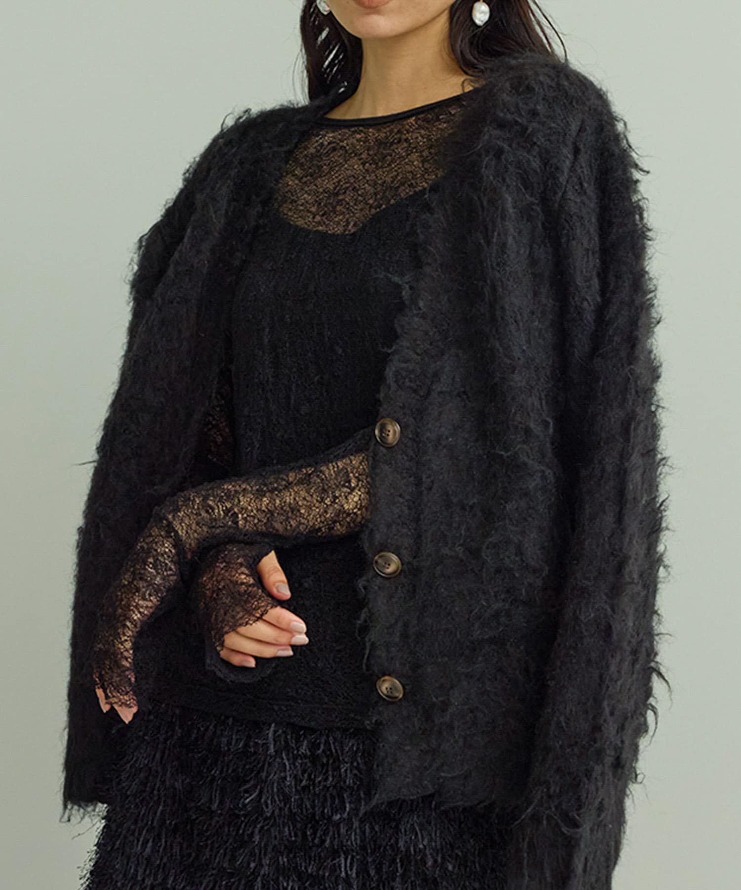 URBAN RESEARCH ROSSO「Mewl　ファーカーディガン」|カーディガン|