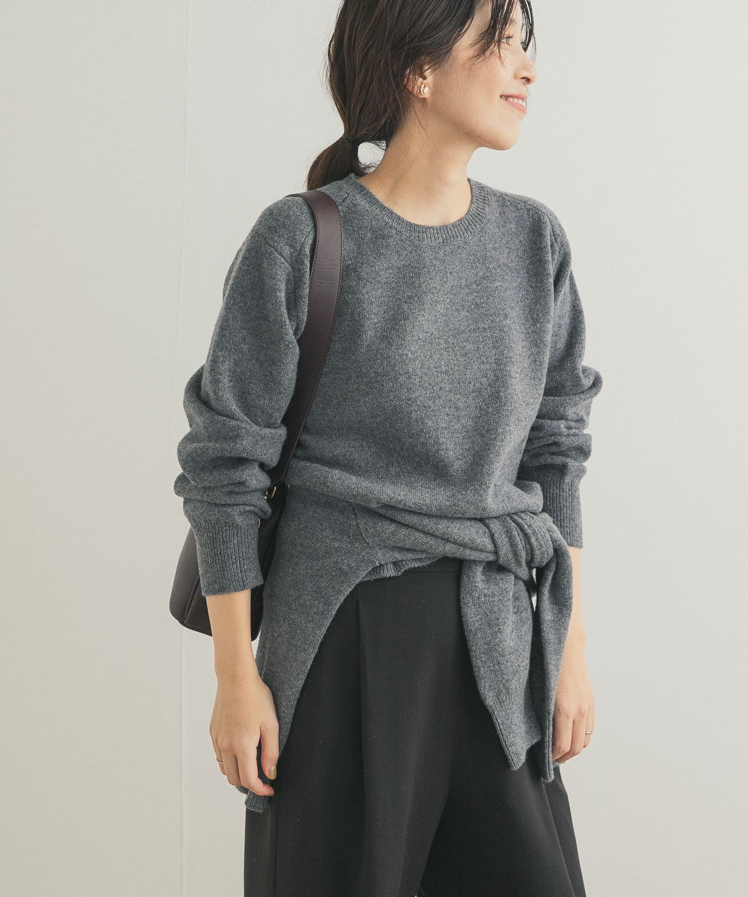 URBAN RESEARCH DOORS「ウールコンパクトクルーネックプルオーバー」|ニット・セーター|