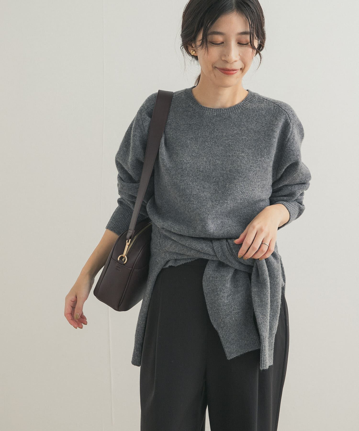 URBAN RESEARCH DOORS「ウールコンパクトクルーネックプルオーバー」|ニット・セーター|