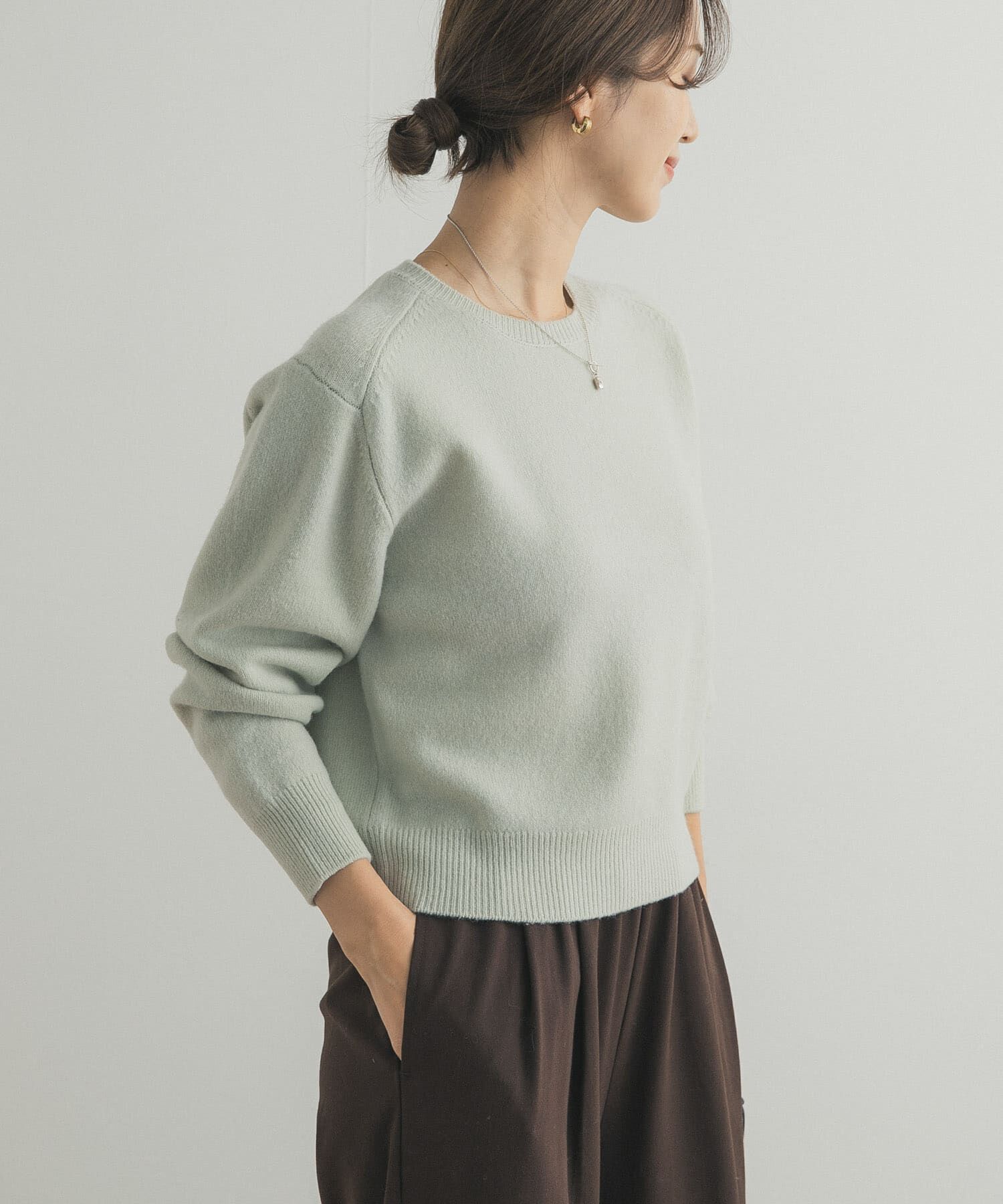 URBAN RESEARCH DOORS「ウールコンパクトクルーネックプルオーバー」|ニット・セーター|