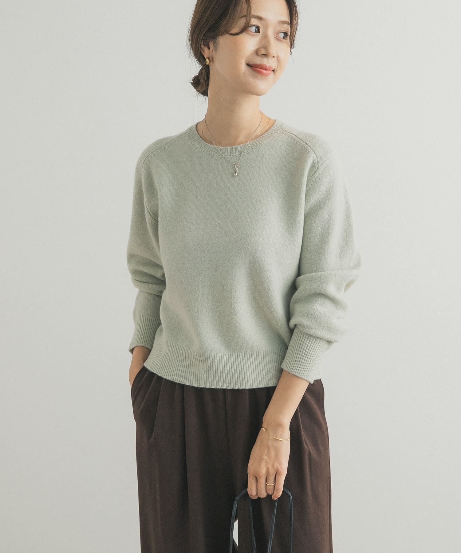 URBAN RESEARCH DOORS「ウールコンパクトクルーネックプルオーバー」|ニット・セーター|