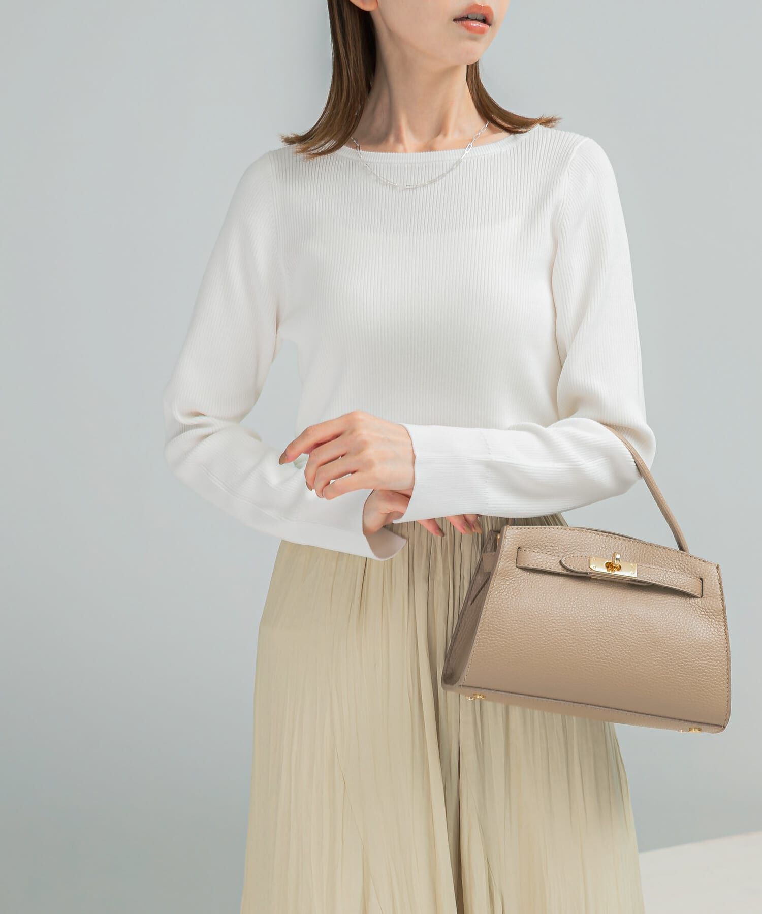 URBAN RESEARCH ROSSO「シルク混スリットスリーブリブニット」|ニット・セーター|オフホワイト