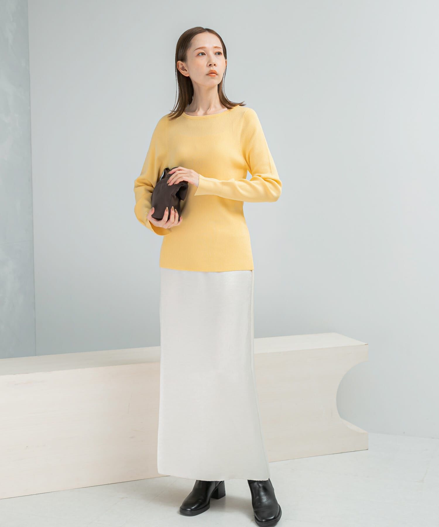 URBAN RESEARCH ROSSO「シルク混スリットスリーブリブニット」|ニット・セーター|