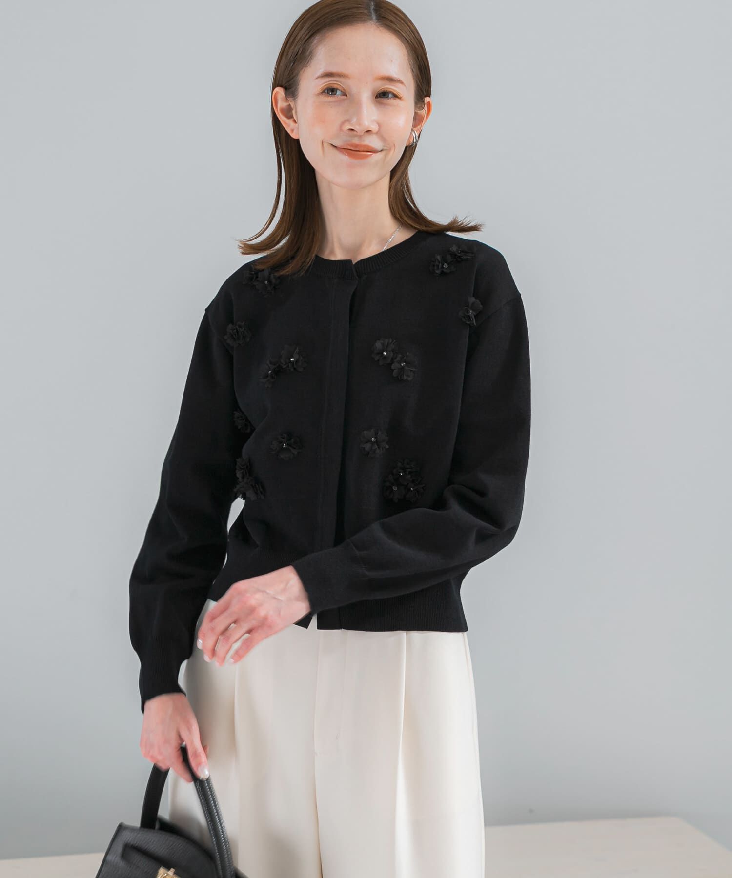 URBAN RESEARCH ROSSO「フラワーモチーフカーディガン」|カーディガン|