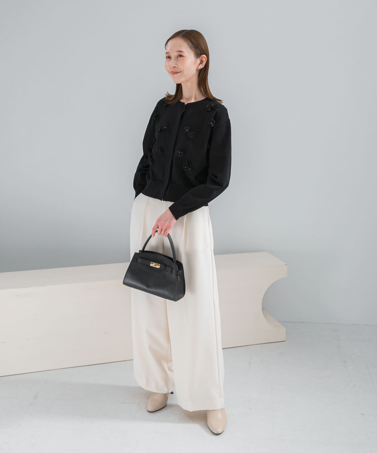 URBAN RESEARCH ROSSO「フラワーモチーフカーディガン」|カーディガン|