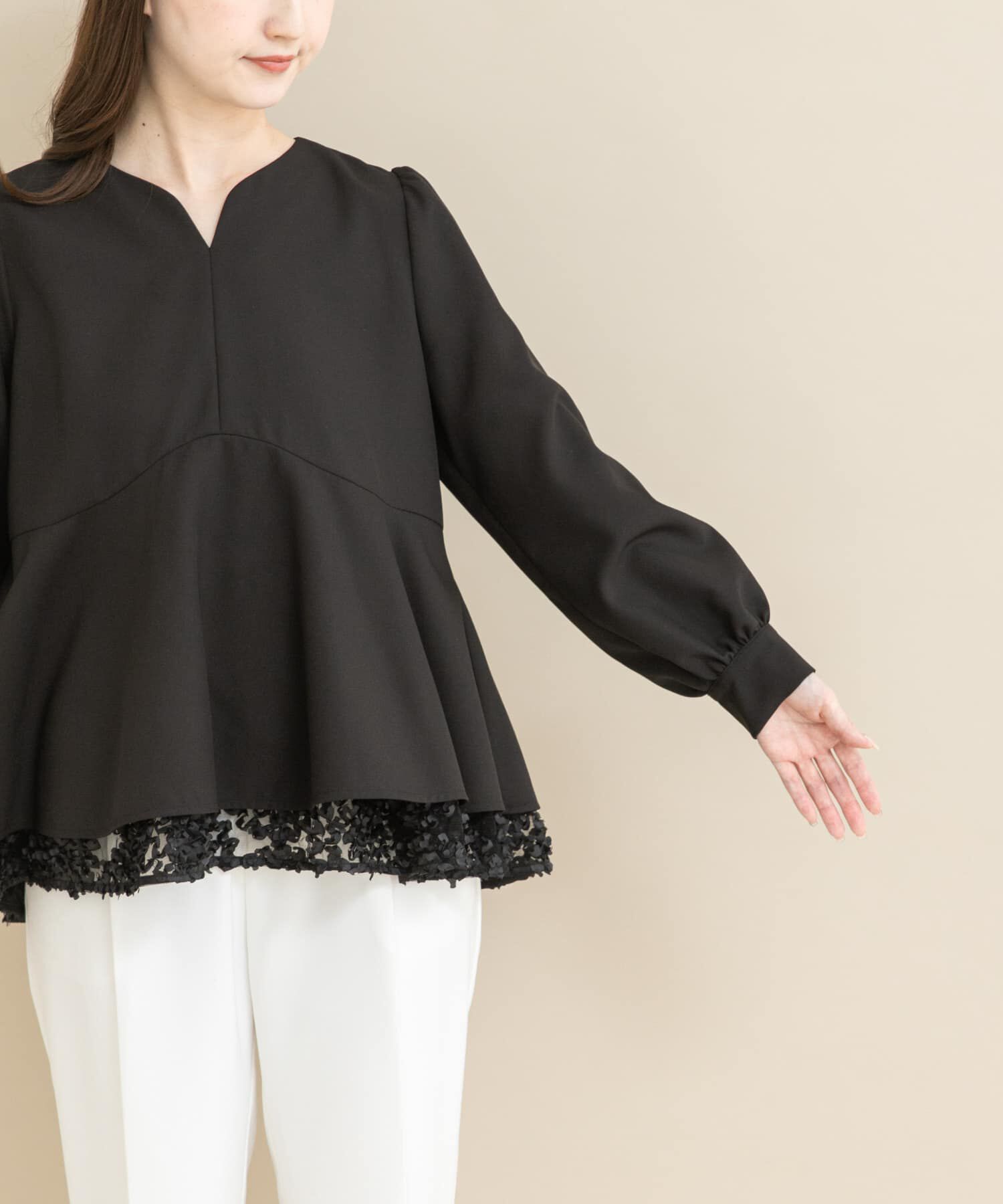 URBAN RESEARCH ROSSO「『WEB限定』レイヤードペプラムブラウス」|シャツ・ブラウス|