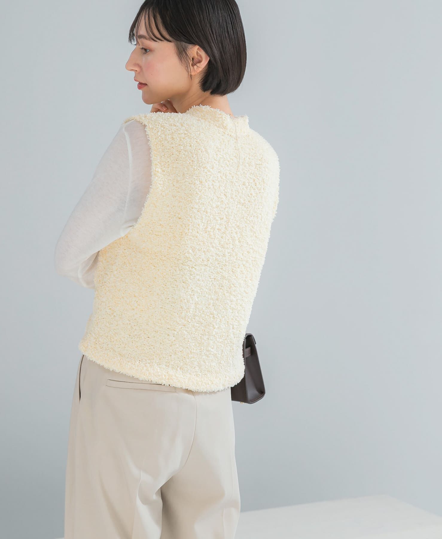 URBAN RESEARCH ROSSO「ニットツイードVネックベスト」|ベスト・ジレ|