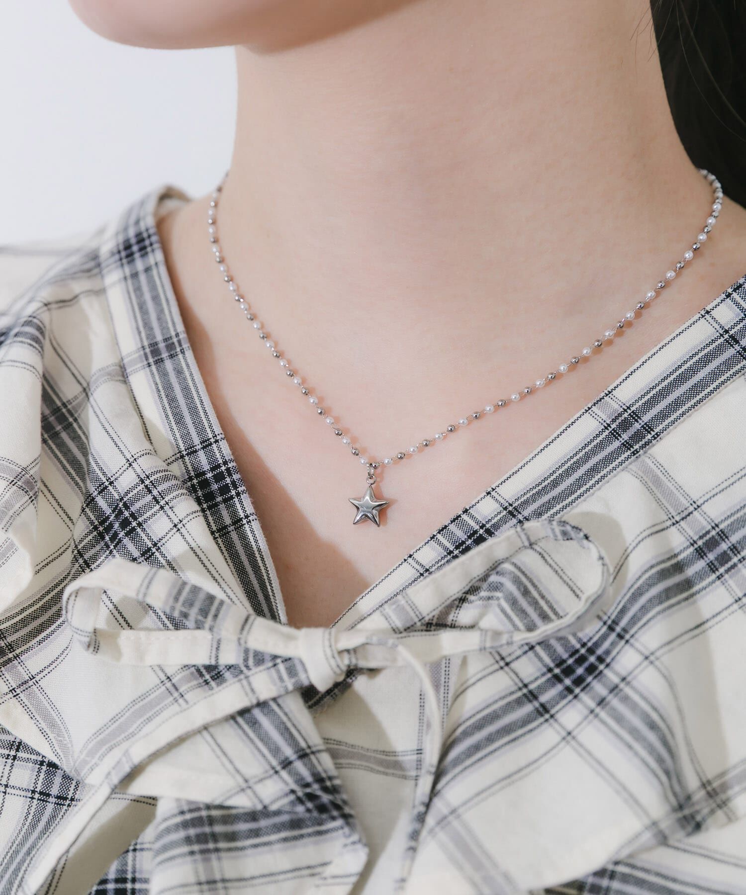 SMELLY「ステンレススタートップビーズネックレス」|ネックレス|