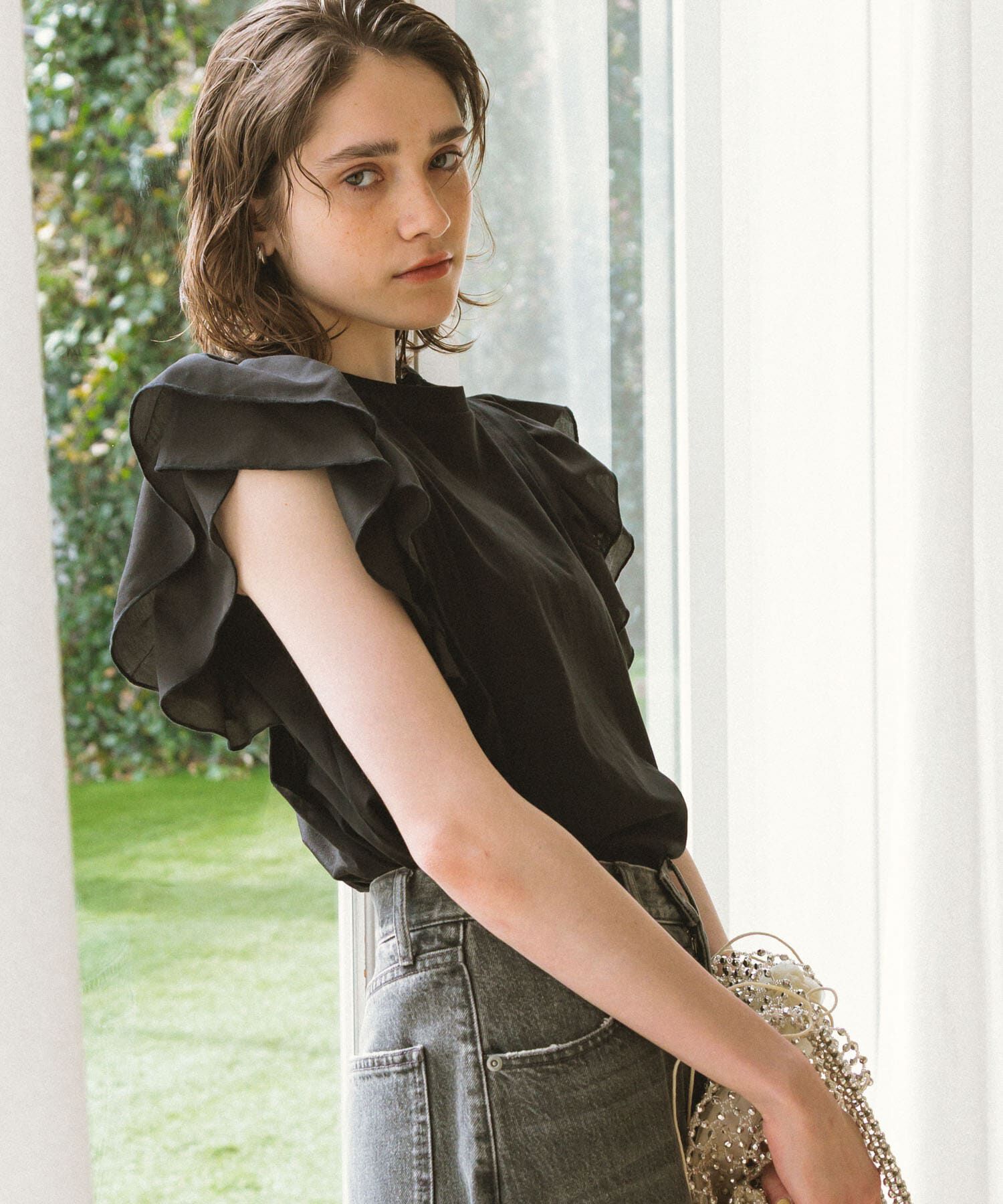 Sonny Label 「フリルフレンチタックスリーブプルオーバー」|Tシャツ・カットソー|