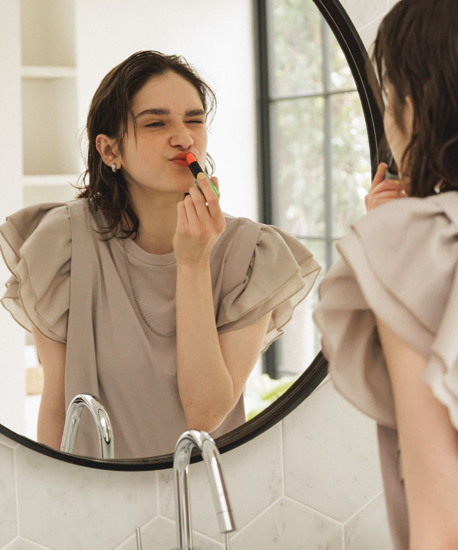 Sonny Label 「フリルフレンチタックスリーブプルオーバー」|Tシャツ・カットソー|グレー系その他