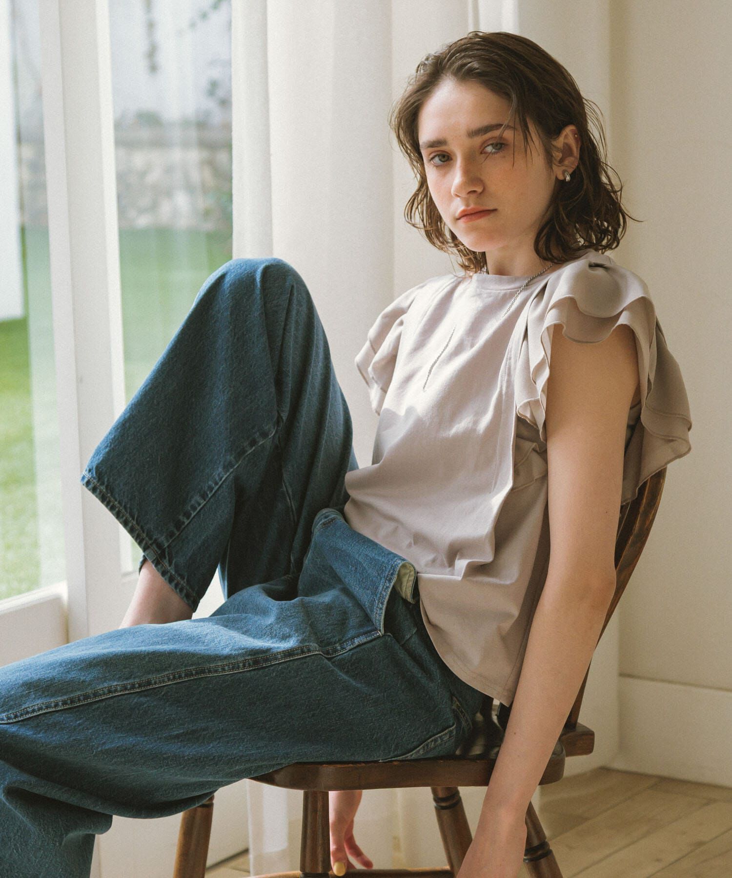 Sonny Label 「フリルフレンチタックスリーブプルオーバー」|Tシャツ・カットソー|