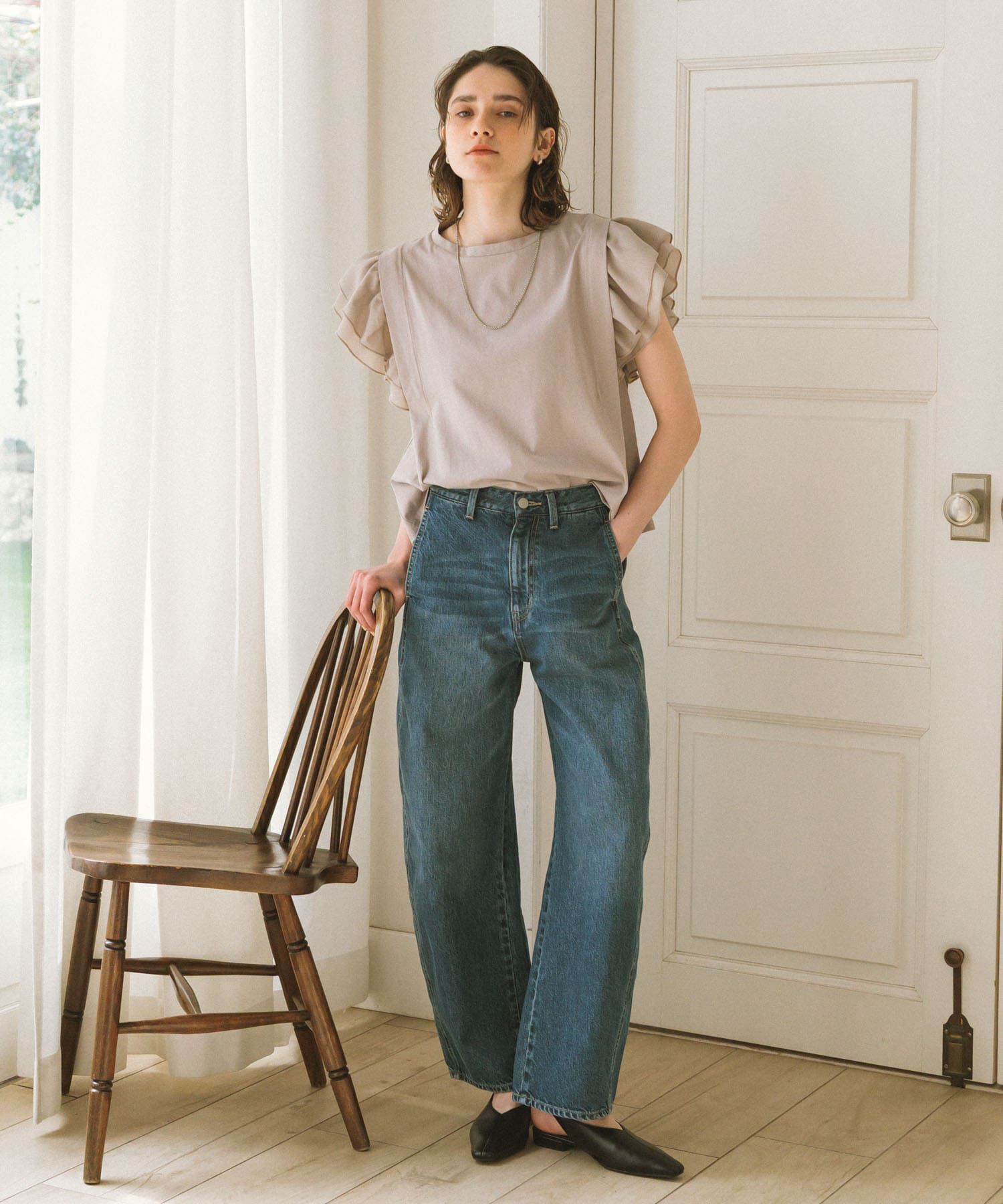 Sonny Label 「フリルフレンチタックスリーブプルオーバー」|Tシャツ・カットソー|