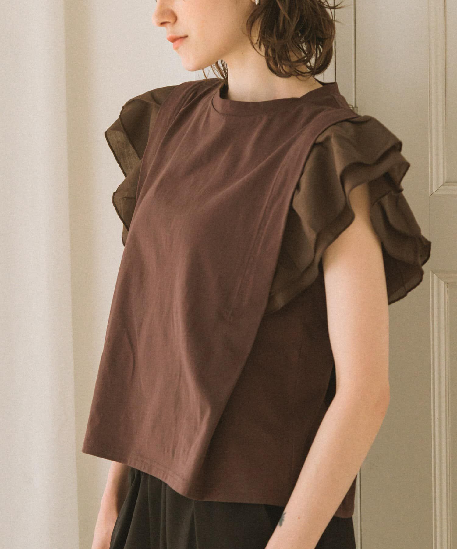 Sonny Label 「フリルフレンチタックスリーブプルオーバー」|Tシャツ・カットソー|