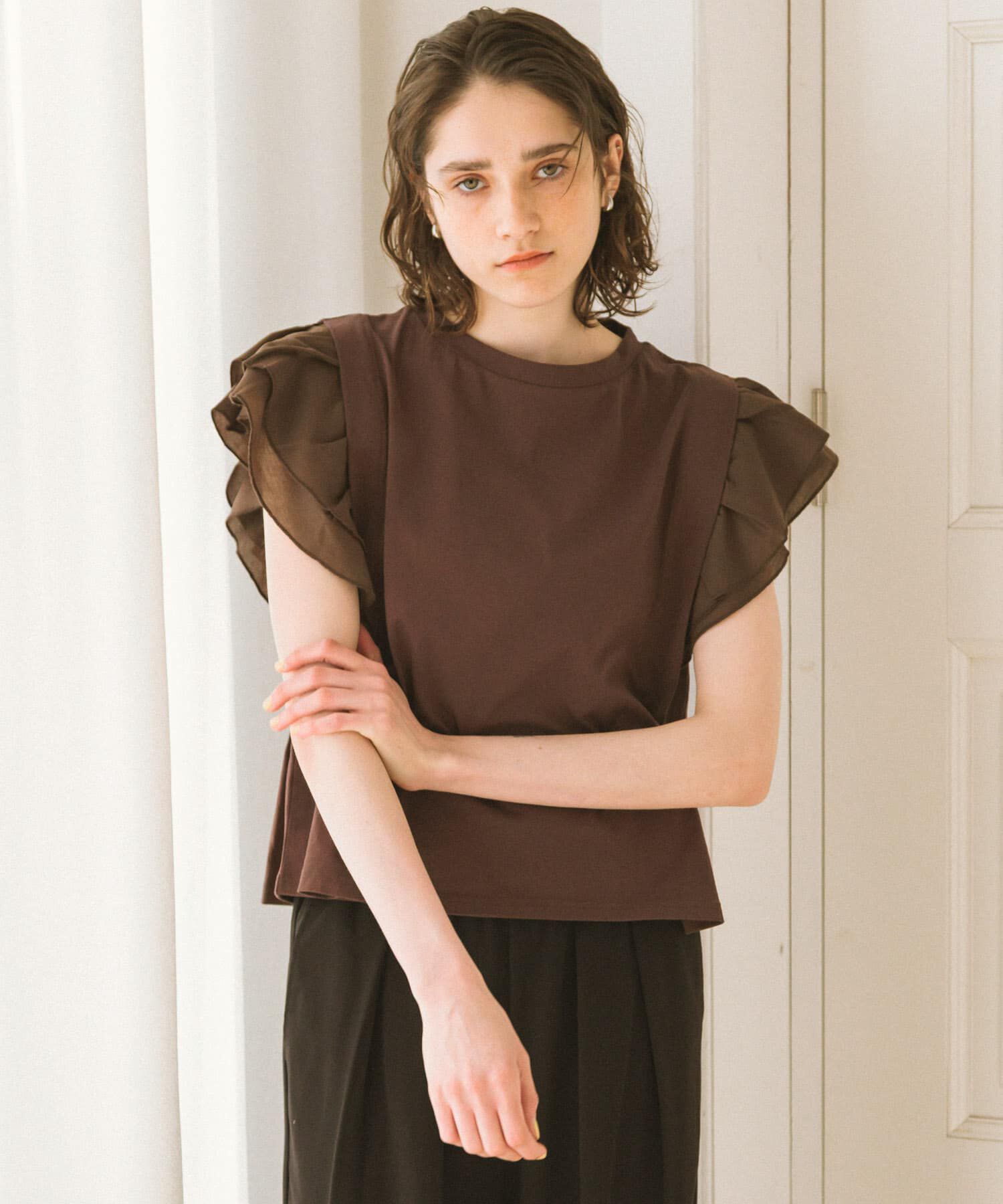 Sonny Label 「フリルフレンチタックスリーブプルオーバー」|Tシャツ・カットソー|