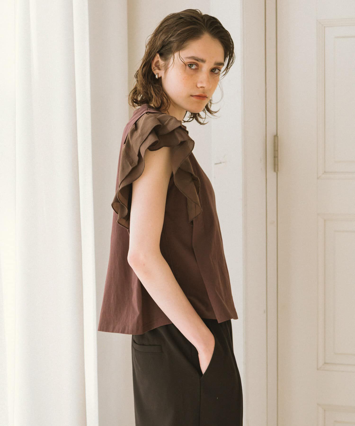 Sonny Label 「フリルフレンチタックスリーブプルオーバー」|Tシャツ・カットソー|