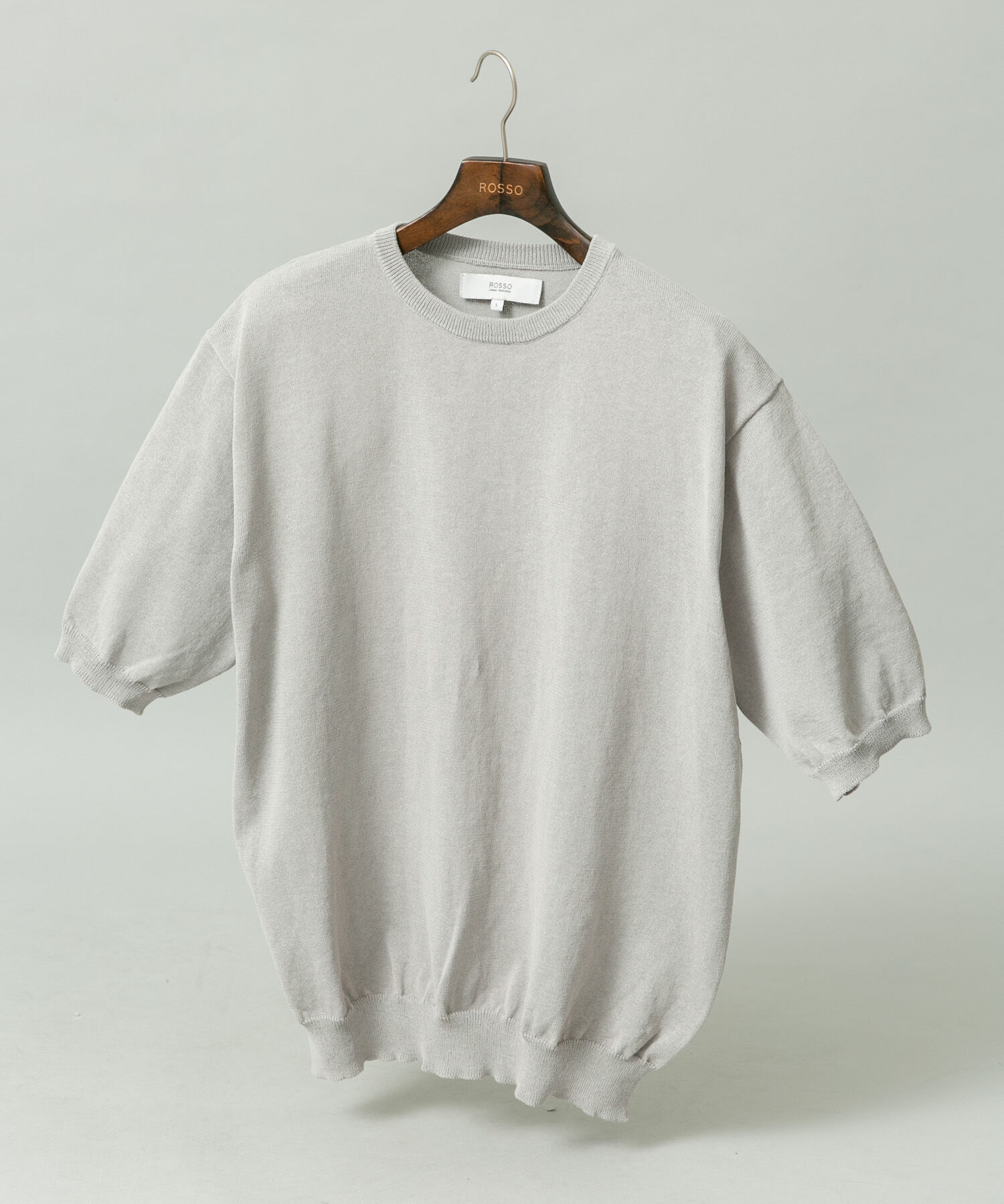 URBAN RESEARCH ROSSO「『UR TECH』AIRDRY半袖クルーニット」|ニット・セーター|ライトグレー