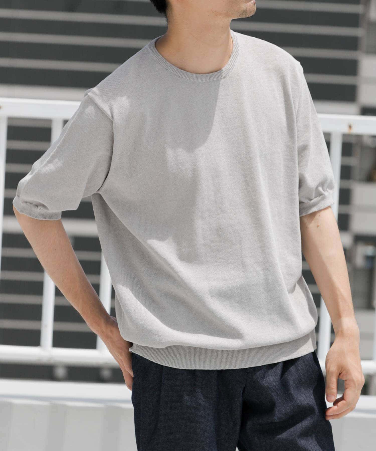 URBAN RESEARCH ROSSO「『UR TECH』AIRDRY半袖クルーニット」|ニット・セーター|