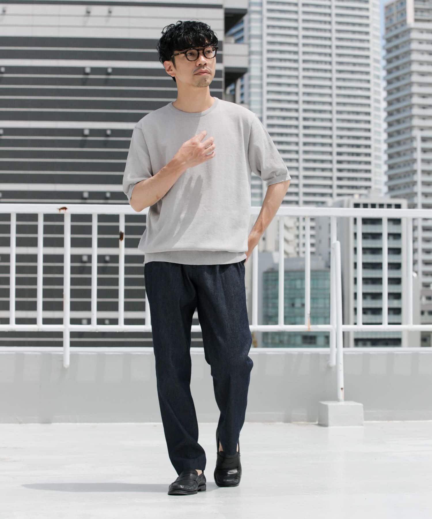URBAN RESEARCH ROSSO「『UR TECH』AIRDRY半袖クルーニット」|ニット・セーター|