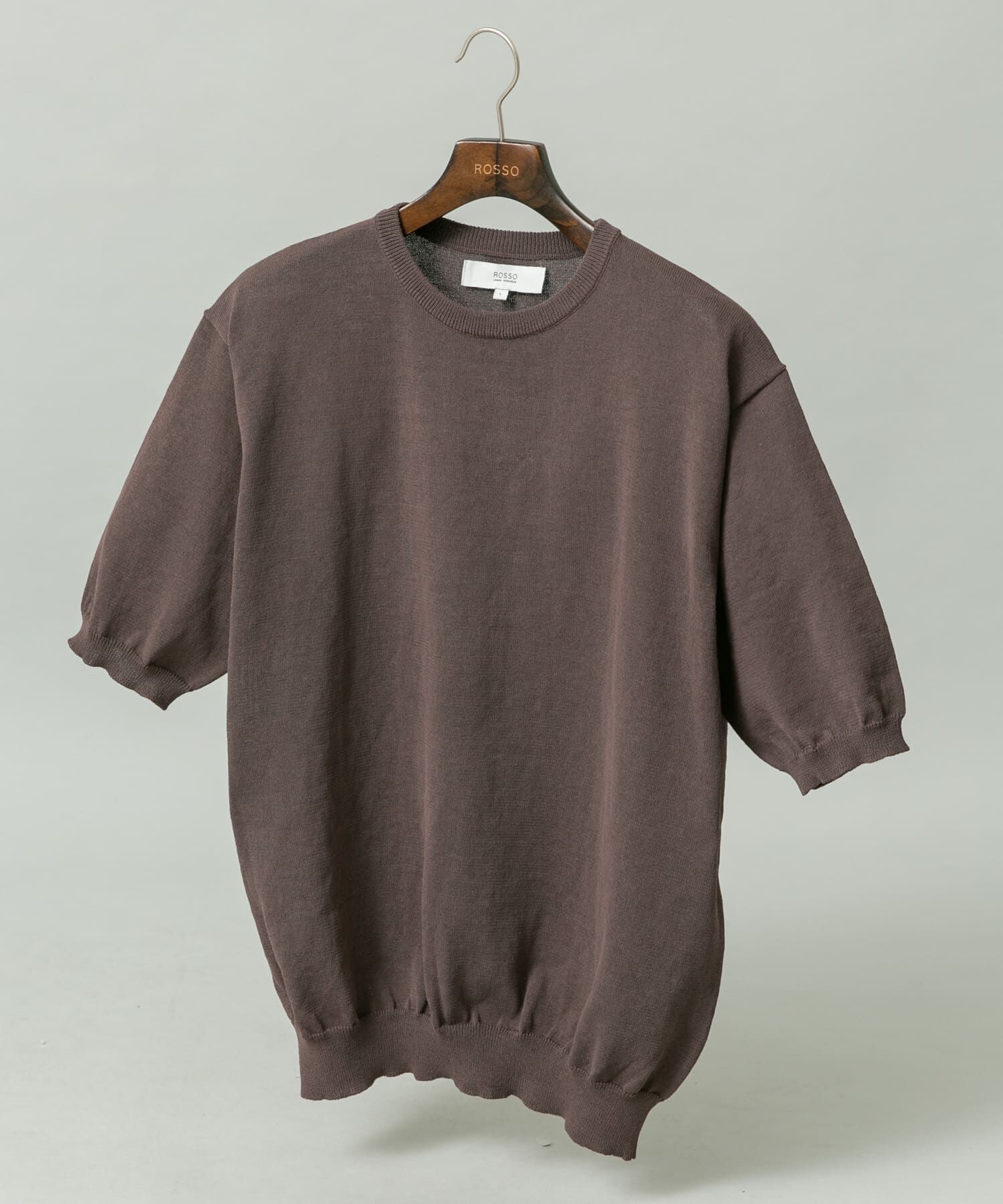 URBAN RESEARCH ROSSO「『UR TECH』AIRDRY半袖クルーニット」|ニット・セーター|チャコールグレー